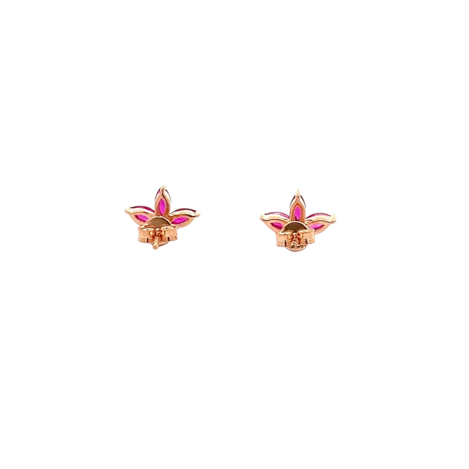 Crimson Stud Earrings (Pure Silver) - Rose Gold
